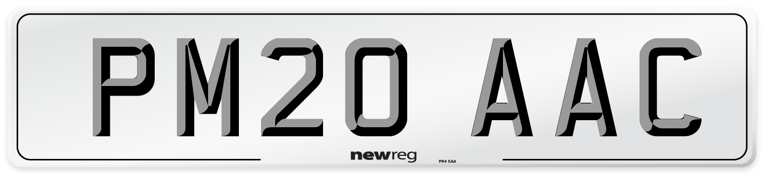 PM20 AAC Number Plate from New Reg